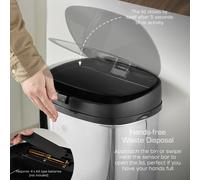 Swan 50L Square Sensor Bin with Black