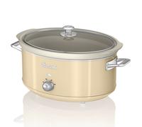 Swan 6.5L Retro Slow Cooker - Retro Cream, 320W, with 3 Temperature Settings, Keep Warm Function, SF17031CN