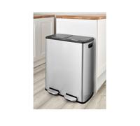 Swan 60L (2X30L) Pedal Recycling Bin Ilver