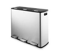 Swan 90L (3X30L) Pedal Recycling Bin Ilver
