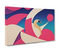 Swan Abstract Art Vol.3 Canvas Print | Gallery Wrapped 30mm Frame Wall Art | 30x20 inches | Ready to Hang | Abstract Bird Picture | Living Room Bedroom Lounge Office