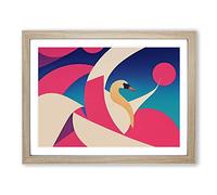 Swan Abstract Art Vol.3 Framed Print | A2 Oak Framed Wall Art | Ready to Hang | Abstract Animal Picture | Living Room Bedroom Lounge Office
