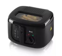 Swan Air Fryer 2.5L Black Non-Stick Oil Container Adjustable Temp Square 1800W
