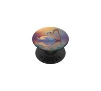 Swan And Harp Classical Music Instrument Fantasy Art PopSockets Adhesive PopGrip