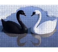 Swan Animal Puzzle - 1500 Piece Jigsaw Puzzles for Adults - The Back Features Printed Letter Guides - The Pieces fit Together Snugly - Wooden Puzzles for Adults - Gifts Family 34.3 X 22.4 Inch s7h-97