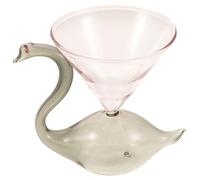 Swan Base Dessert Glass Cups, Footed Cocktail Glassware for Serving | Glass Design, Dishwasher Safe, Temperature Shock Resistant, Suitable for Hot Tea, Ice Cream, Home Gatherings and Restaurants