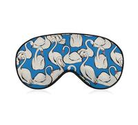 Swan Birds Blue Soft Sleep Mask with Adjustable Strap Eye Masks Cover Blocks Light for Women Men