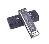 Swan Blues Harmonica Stainless Steel Cover Brass Reed C Key 10 Holes 20 Tones Mouth Organ Musical Instrument For Beginner Adults (F# Key)