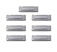 Swan Blues Harmonica Stainless Steel Cover Brass Reed C Key 10 Holes 20 Tones Mouth Organ Musical Instrument For Beginner Adults (7 Keys case)