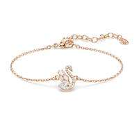 Swan bracelet, Mixed cuts, Swan, White, 18K rose gold finish