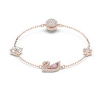 Swan bracelet, Swan, Pink, Rose gold-tone plated