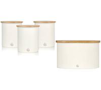 Swan Bread Bin And Canisters Set In Cream Cream