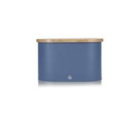 Swan Bread Bin With Wooden Lid In Blue Blue