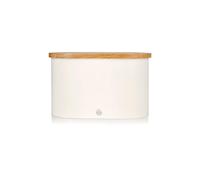 Swan SWKA17512WHTN Nordic Scandi Bread Bin with Bamboo Cutting Board Lid, Cotton White, Steel