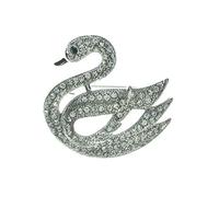 Swan Brooch Silver Pin Women’s Fashion Jewellery Love Bridal Wedding Pin Diamante Jewellery
