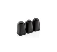 SWAN Stealth Bread Bin, 16L Capacity, Simple Pull Lid and Set of 3 Storage Canisters for Coffee/Sugar/Tea & Other Loose Ingredients, Airtight Lids, 1.3L, Black