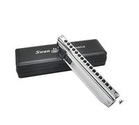 Swan Chromatic Harmonica C Key 10/12/16 Holes 40/48/64 Tones Harmonica Musical Instruments With Precision Engineered Sliding For Beginner (SW1664)