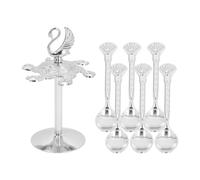 Swan Coffee Spoons Set Mirror Polished Elegant Zinc Alloy Strong Construction 6 Piece Set for Coffee Tea Desserts Fruits Salads Dining Table Decor (Silver)