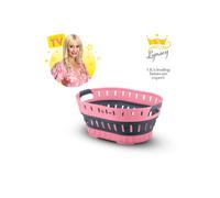 Swan x Lynsey TV's Queen of Clean 60L Collapsible Laundry Basket with Soft Grip Handles, Foldable, Space Saving, Pop Up Clothes Hamper with Ventilation Holes, Pink & Grey, SWLC9002QOCN