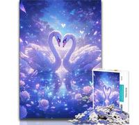 Swan Couple Jigsaw Puzzles for Adults Teenagers Jigsaws Puzzle,Educational Games Home Decoration Suitable for Desktop Decoration 50x75cm