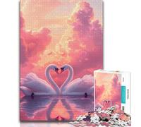 Swan Couple Jigsaws Puzzles 1000 Pieces for Teenagers Gifts,Challenging Game And Family Play with Fully Interlocking Randomly Shaped Pieces 38x26cm