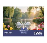 Swan Couple | Love Symbol Jigsaw Puzzle 1000 Pieces, Fun & Challenging Educational Game, Relaxing Toy for Adults & Children, Premium Home Art Decor | Gift 70x50cm/1000pcs