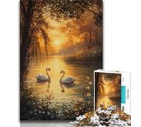Swan Couple Puzzles for Adults Teens 1000 Pieces,Help The Brain Exercise Addictive Toys to Cultivate Patience Great Gift (75x50cm)