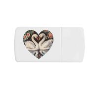 'Swan Couple with Flowers' Pill Box with Tablet Splitter (PI00035011)