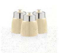 Swan Cream Retro Set Of 3 Canisters