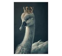 Swan Cute King Wooden Jigsaw Puzzle for Adults, 1000 PCS
