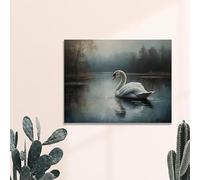 Swan Dark Academia Canvas Art - Vintage Gothic Farmhouse Decor, Canvas Prints and Poster for Home Office Decor(60x90cm/Canvas Wrap)