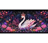 Swan Diamond Art for Kids Beginners, Flowers and Plants Diamond Painting Kits for Adults, Square Drill Crystal Art Kits Adults,Cross Stitch Mosaic Arts and Crafts, Wall Decoration Gifts 80x160cm F555