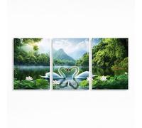 Swan Diamond Art Kits Adults Beginner 8 x 12In 3 Pack, Mountain Diamond Painting, 5D DIY Full Drill Paint by Numbers, Wall Art Gems Paintings for Bedroom Office Room Decor Gifts for Women PZSH-2919