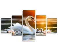 Swan Diamond Art Kits Adults Diamond Painting Landscape 5 Pack, DIY Full Round Drill Gem Art for Adults Craft Kits for Kids, 5D Rhinestone Mosaic Kit for Home Wall Decor, Gift Ideas 20x40in, Model635