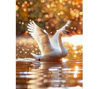 Swan Diamond Art Kits Adults Kids, 35x47 Inch Full Square Drill Flash 5D DY Diamond Painting with Complete Tools, Sparkling Rhinestone Gem Art Crafts Home Wall Decor Fun Craft Gift for Family FC-265