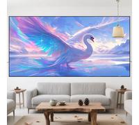 Swan Diamond Art Kits Adults Large Diamond Painting Kits 28x56in Gem Arts and Crafts for Adults,2025 New DIY 5D Full Drill Embroidery Cross Stitch Canvas Gem Painting Picture,Decor Gifts,Animal QO-386