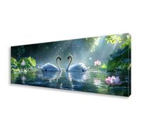 Swan Diamond Art Kits Adults Large Diamond Painting Kits for Adults Beginners, 5D Flower Crystal Art Painting, Full Drill Crystal Embroidery Cross Stitch for Home Decor 20x60cm/7.8x23.6 inch W0-406