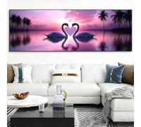 Swan Diamond Art Kits Adults, Love Diamond Painting Kits for Adults, 5D DIY Round Full Drill Gem Art Mosaic Kits for Beginner Crystal Rhinestone Embroidery Crafts for Home Wall Decor 90x270cm,Model916