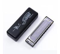 Swan Diatonic Harmonica 10 Hole Blues Harmonica C key 20 Tone Harmonica Harp for Student Adult Beginner harmonica (Silver)