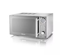 Swan SM3080LN Digital Solo Microwave with 10 Power Levels, 800 Watt, 20 Litre, Silver
