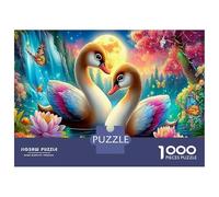 Swan DIY Jigsaw Puzzle, Colorful Swan Eco-Friendly Paper, Fun & Challenging Family Game, Beautiful Decoration Puzzle, Great Gift Idea 38x26cm/1000pcs