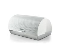 Swan Elegance Bread Bin with Textured Gloss Finish, Roll Top Design and Ventilation for Longer Freshness, 14L, White