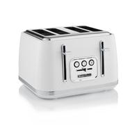 Swan ST19025WHT Elegance 4 Slice Toaster with 7 Browning Levels, Defrost and Reheat functions, Anti-Jam and Cord Storage, 2100W, White