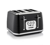 Swan Elegance 4 Slice Toaster Textured Black Gloss Finish Chrome Trim ST19025BLK