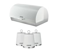 Swan Elegance Bread Bin & Canisters Kitchen Set (White)