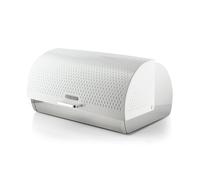 Swan Elegance Bread Bin with Textured Gloss Finish, Roll Top Design and Ventilation for Longer Freshness, 14L, White