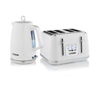 Swan Kitchen Set, 1.7L Kettle & 4 Slice Toaster, White EEJB273