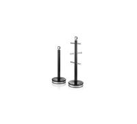 Swan Elegance Towel Pole and 6 Cup Mug Tree Set, Black SWKA18534BLK