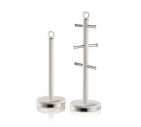 Swan Elegance Towel Pole and 6 Cup Mug Tree Set, White SWKA18534WHT