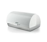 Swan Elegance Bread Bin with Textured Gloss Finish, Roll Top Design and Ventilation for Longer Freshness, 14L, White